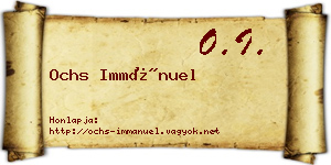 Ochs Immánuel névjegykártya